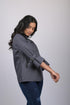 Cotton shirt style top for women western wear Small White Polka Dot With Designer Sleeves (OTL-TPS1088)